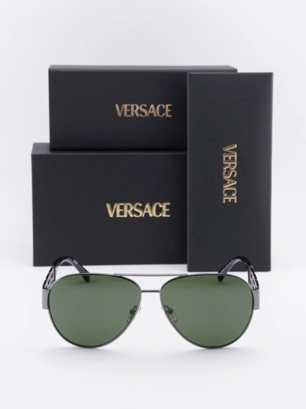 Versace VE2289 100071 Aviator Sunglasses – Gunmetal / Dark Green
